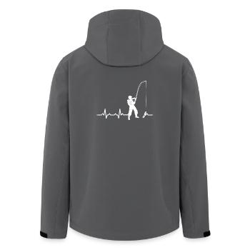 Angler Herzschlag Geschenk Heartbeat angeln fisch - Recycelte Männer Softshell-Jacke von Stanley/Stella - Schwarz - Hinten - AI Model Male 185 light (185cm)