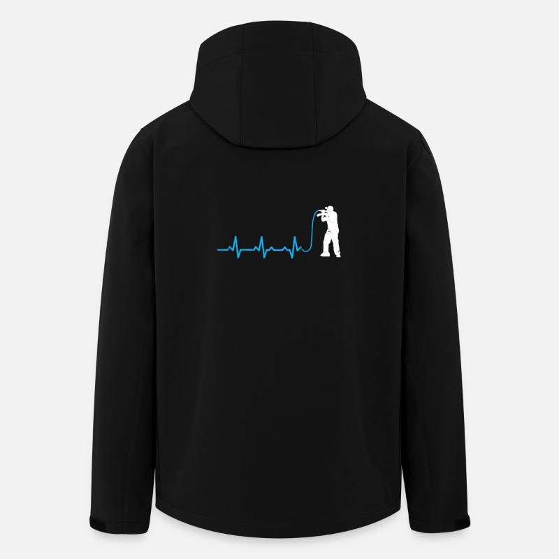 MC rappen herzschlag mikrofon geschenk heartbeat - Recycelte Männer Softshell-Jacke von Stanley/Stella - Schwarz
