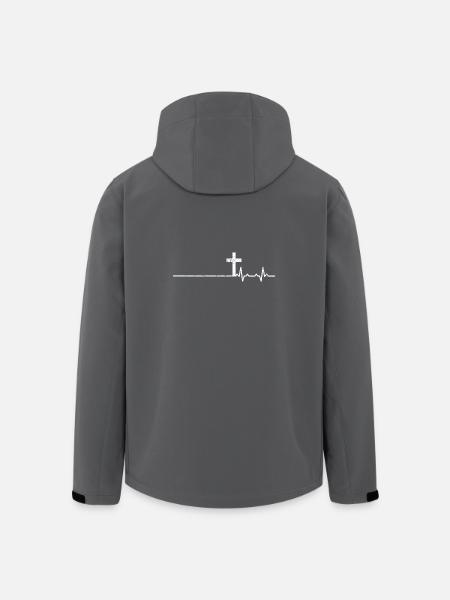 Glaube Herzschlag kirche geschenk pfarrer kreuz - Recycelte Männer Softshell-Jacke von Stanley/Stella - Schwarz