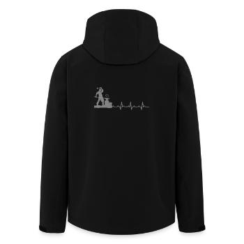 Blacksmith heartbeat gift hammer iron profession job - Men’s Recycled Softshell Jacket by Stanley/Stella - black - Back - AI Model Male 185 light (185cm)