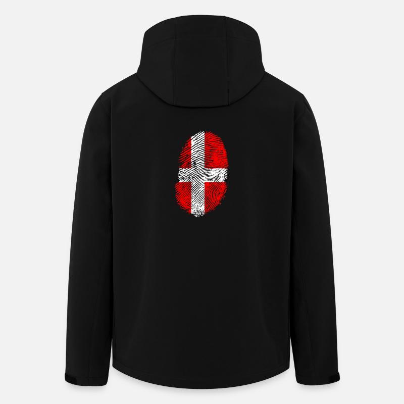 Denmark Shirt · Flag · DNA · fingerprint - Men’s Recycled Softshell Jacket by Stanley/Stella - black
