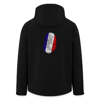 France Shirt · Flag · DNA · fingerprint - Men’s Recycled Softshell Jacket by Stanley/Stella - black - Back - AI Model Male 185 light (185cm)