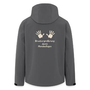 Brustvergrößerung durch Handauflegen - Recycelte Männer Softshell-Jacke von Stanley/Stella - Anthrazit - Hinten - AI Model Male 185 light (185cm)