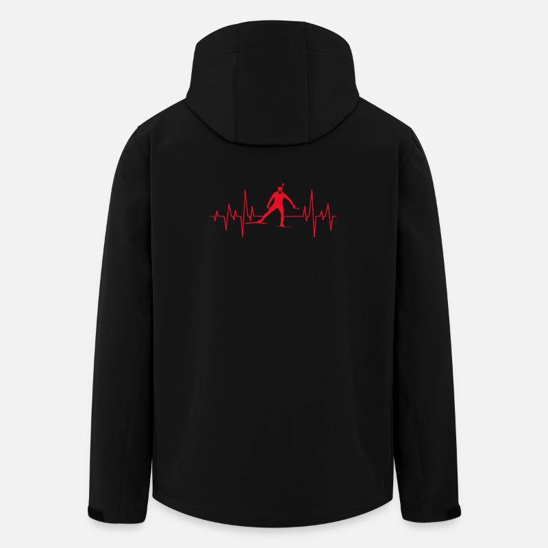 Biathlon Skiing Wintersport Herzschlag Geschenk - Recycelte Männer Softshell-Jacke von Stanley/Stella - Schwarz