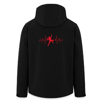 Climbing climbing mountain climbing heartbeat gift - Men’s Recycled Softshell Jacket by Stanley/Stella - black - Back - AI Model Male 185 light (185cm)