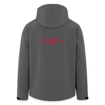 I love cross-country skiing gift heartbeat - Men’s Recycled Softshell Jacket by Stanley/Stella - black - Back - AI Model Male 185 light (185cm)