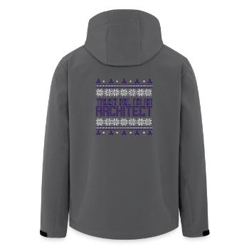 Architect ugly sweater xmas gift profession circle - Men’s Recycled Softshell Jacket by Stanley/Stella - black - Back - AI Model Male 185 light (185cm)
