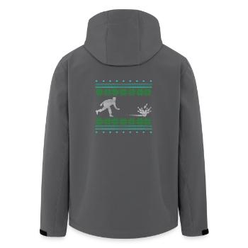 bowling ugly sweater xmas gift sport bowling - Men’s Recycled Softshell Jacket by Stanley/Stella - black - Back - AI Model Male 185 light (185cm)