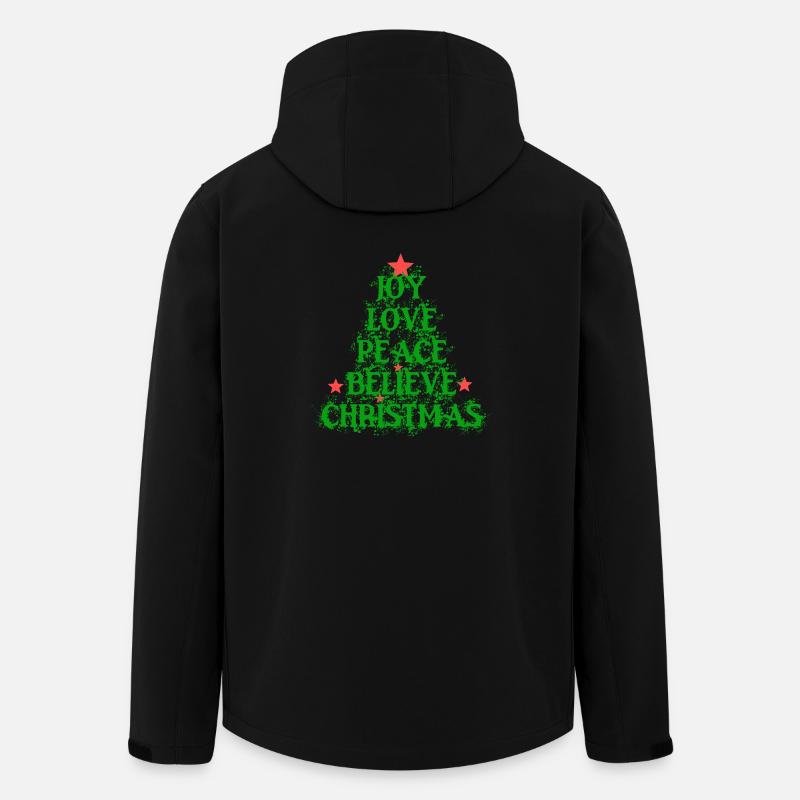 Joy Love Peace Noël Croyez - Veste softshell homme en polyester recyclé Stanley/Stella - noir