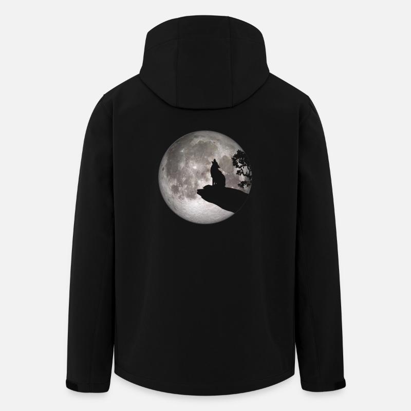 Vollmond Hund Werwolf Wolf heulen Wolf Pup - Recycelte Männer Softshell-Jacke von Stanley/Stella - Schwarz