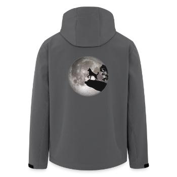 Full Moon Dog loup loup-garou hurlant chien - Veste softshell homme en polyester recyclé Stanley/Stella - noir - Dos - AI Model Male 185 light (185cm)