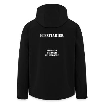 Flexitarier - einfach nur um dich zu nerven - Recycelte Männer Softshell-Jacke von Stanley/Stella - Schwarz - Hinten - AI Model Male 185 light (185cm)