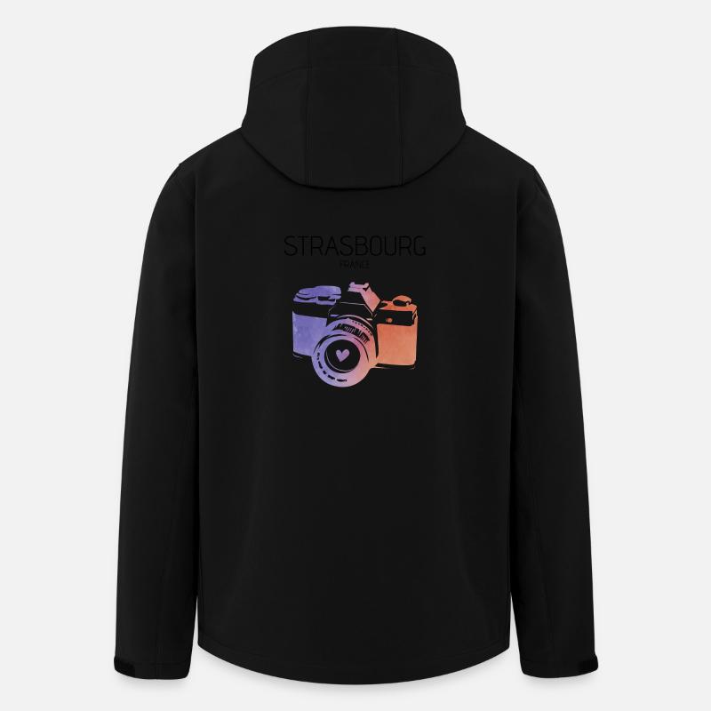 Kamera Strasbourg Frankreich - Recycelte Männer Softshell-Jacke von Stanley/Stella - Schwarz