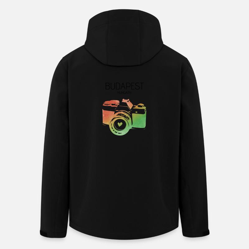 Camera Budapest - Men’s Recycled Softshell Jacket by Stanley/Stella - black