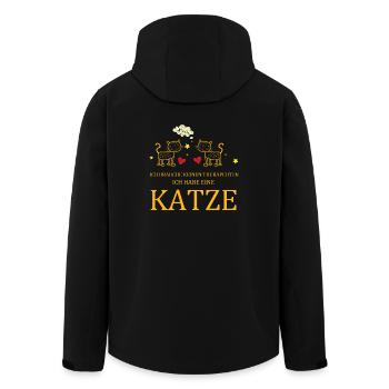 Katze Spruch Katzen Geschenk - Recycelte Männer Softshell-Jacke von Stanley/Stella - Schwarz - Hinten - AI Model Male 185 light (185cm)