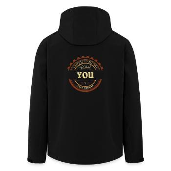 individuel spruch wortspiel geschenk super cool - Recycelte Männer Softshell-Jacke von Stanley/Stella - Schwarz - Hinten - AI Model Male 185 light (185cm)