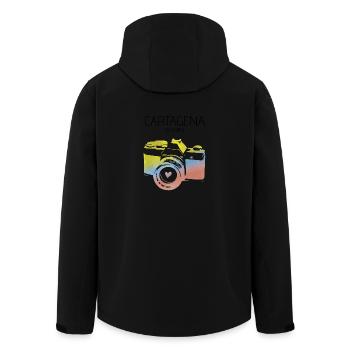 Kolumbien, Cartagena - Recycelte Männer Softshell-Jacke von Stanley/Stella - Schwarz - Hinten - AI Model Male 185 light (185cm)