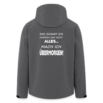 Das schaff ich morgen gar nicht alles... - Recycelte Männer Softshell-Jacke von Stanley/Stella - Schwarz - Hinten - AI Model Male 185 light (185cm)