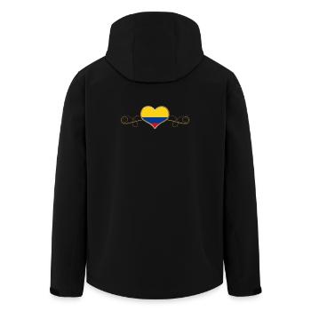 Gold Love Land Roots Colombia - Men’s Recycled Softshell Jacket by Stanley/Stella - black - Back - AI Model Male 185 light (185cm)