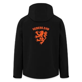 nederland lion tshirt - gift wm soccer - Men’s Recycled Softshell Jacket by Stanley/Stella - black - Back - AI Model Male 185 light (185cm)