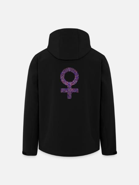 Kvinne symbol gaveide kvinne tegn - Softshelljakke herre i resirkulert polyester Stanley/Stella - svart