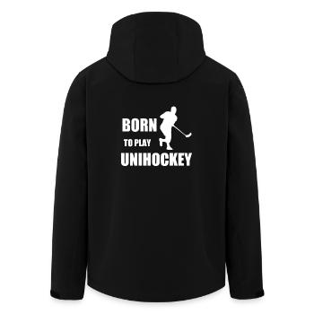 Unihockey - Recycelte Männer Softshell-Jacke von Stanley/Stella - Schwarz - Hinten - AI Model Male 185 light (185cm)