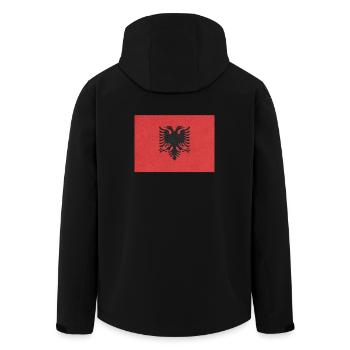 Albania Flag Motif Design Gift Idea Cool - Men’s Recycled Softshell Jacket by Stanley/Stella - black - Back - AI Model Male 185 light (185cm)