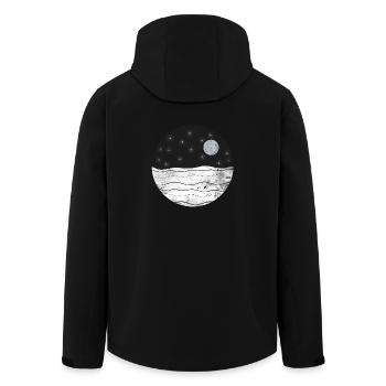 Lune cadeau Waterworks ciel étoilé - Veste softshell homme en polyester recyclé Stanley/Stella - noir - Dos - AI Model Male 185 light (185cm)