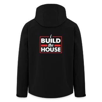 I build the house - I build a house - Men’s Recycled Softshell Jacket by Stanley/Stella - black - Back - AI Model Male 185 light (185cm)