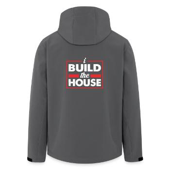 I build the house - Ich baue ein Haus - Recycelte Männer Softshell-Jacke von Stanley/Stella - Anthrazit - Hinten - AI Model Male 185 light (185cm)