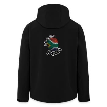 Geschenk Its in my dna dns roots Suedafrika - Recycelte Männer Softshell-Jacke von Stanley/Stella - Schwarz - Hinten - AI Model Male 185 light (185cm)