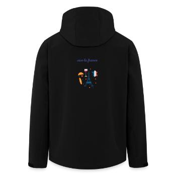 vive la france, es lebe Frankreich,Geschenkidee - Recycelte Männer Softshell-Jacke von Stanley/Stella - Schwarz - Hinten - AI Model Male 185 light (185cm)