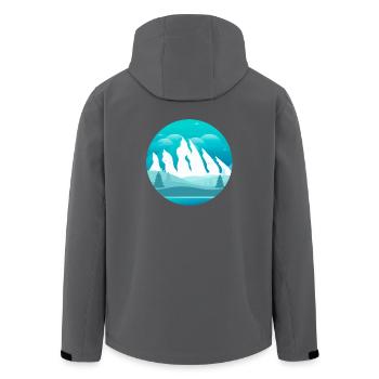Mountains covered with snow and forest - Men’s Recycled Softshell Jacket by Stanley/Stella - black - Back - AI Model Male 185 light (185cm)