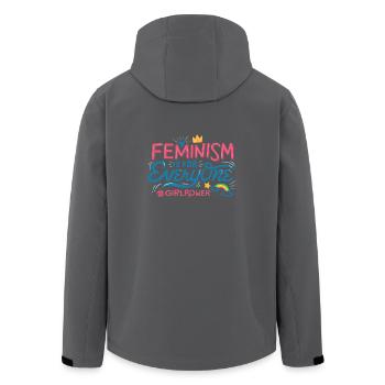 FEMINISM IS FOR EVERYONE - Men’s Recycled Softshell Jacket by Stanley/Stella - black - Back - AI Model Male 185 light (185cm)