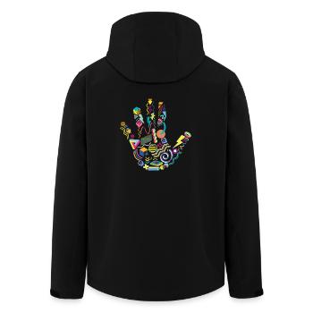 Achtziger Hand - Recycelte Männer Softshell-Jacke von Stanley/Stella - Schwarz - Hinten - AI Model Male 185 light (185cm)
