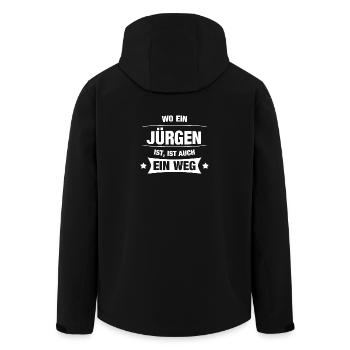 JÜRGEN Spruch Geschenkidee Geburtstag Witzig Cool - Recycelte Männer Softshell-Jacke von Stanley/Stella - Schwarz - Hinten - AI Model Male 185 light (185cm)