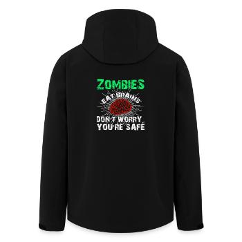 Funny Sarcastic Zombies Eat Brains Gift - Recycelte Männer Softshell-Jacke von Stanley/Stella - Schwarz - Hinten - AI Model Male 185 light (185cm)