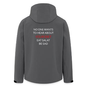 NO ONE WANTS TO HEAR ABOUT YOUR DIET, ANTI-DIÄT - Recycelte Männer Softshell-Jacke von Stanley/Stella - Schwarz - Hinten - AI Model Male 185 light (185cm)