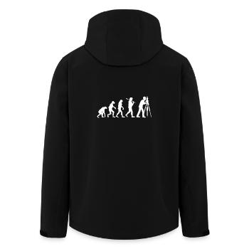 Evolution engineer surveying gift profession - Men’s Recycled Softshell Jacket by Stanley/Stella - black - Back - AI Model Male 185 light (185cm)