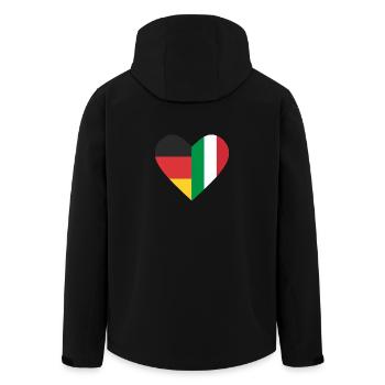 A heart - Germany Italy - Men’s Recycled Softshell Jacket by Stanley/Stella - black - Back - AI Model Male 185 light (185cm)