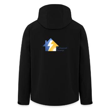Photovoltaik = Professionell Versorgt - Recycelte Männer Softshell-Jacke von Stanley/Stella - Schwarz - Hinten - AI Model Male 185 light (185cm)