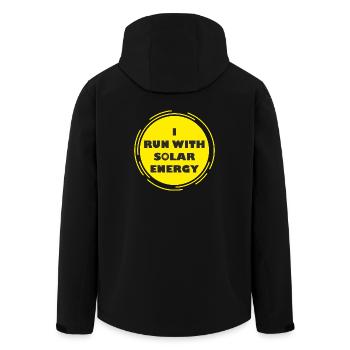 lustiges laufe mit Solarenergie-Design - Recycelte Männer Softshell-Jacke von Stanley/Stella - Schwarz - Hinten - AI Model Male 185 light (185cm)
