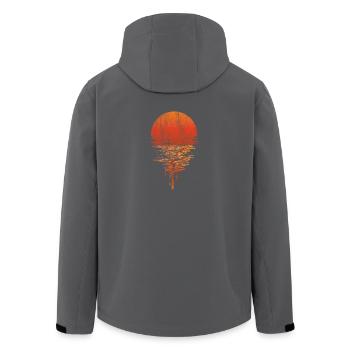 Cadeau de lever de soleil mer coucher de soleil - Veste softshell homme en polyester recyclé Stanley/Stella - noir - Dos - AI Model Male 185 light (185cm)
