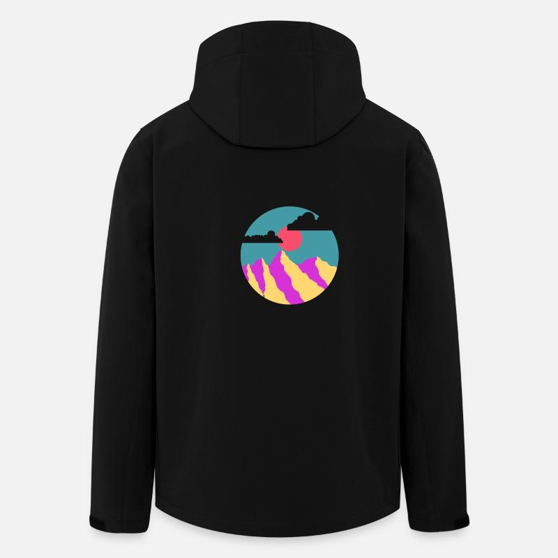 mountain illustration - Men’s Recycled Softshell Jacket by Stanley/Stella - black