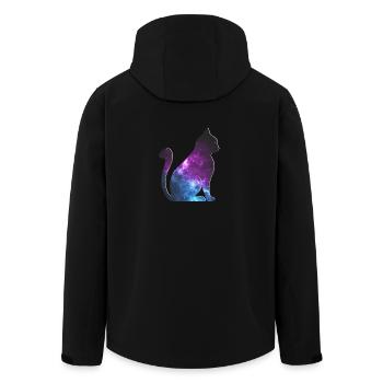 Galaxy Katze Weltraum Geschenk - Recycelte Männer Softshell-Jacke von Stanley/Stella - Schwarz - Hinten - AI Model Male 185 light (185cm)