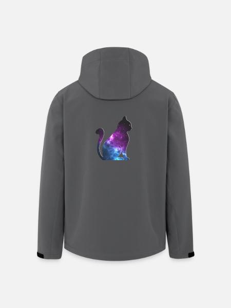 Galaxy Chat cadeau de l’espace - Veste softshell homme en polyester recyclé Stanley/Stella - noir