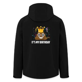 Its My Birthday Poop Emoticon - Men’s Recycled Softshell Jacket by Stanley/Stella - black - Back - AI Model Male 185 light (185cm)