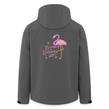 Flamingo fancy Geschenk Sommer pink vogel tropisch - Recycelte Männer Softshell-Jacke von Stanley/Stella - Schwarz - Hinten - AI Model Male 185 light (185cm)