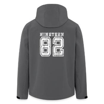 NINETEEN 1982 - Recycelte Männer Softshell-Jacke von Stanley/Stella - Anthrazit - Hinten - AI Model Male 185 light (185cm)