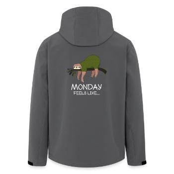 Faultier Montag lustig Büro Geschenk Geburtstag - Recycelte Männer Softshell-Jacke von Stanley/Stella - Schwarz - Hinten - AI Model Male 185 light (185cm)